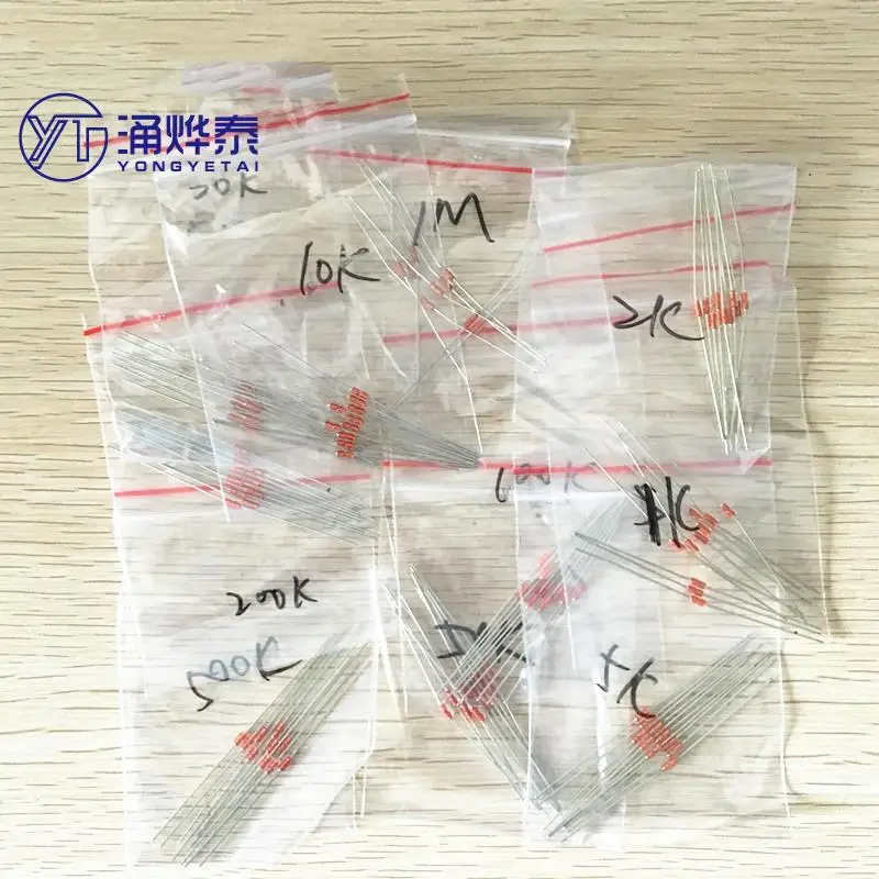 

TAI 100pcs=10value*10pcs NTC Thermistor Resistor Kit NTC-MF58 1K 2K 5K 10K 20K 50K 100K 200K 500K 1M +/-5% 3950B