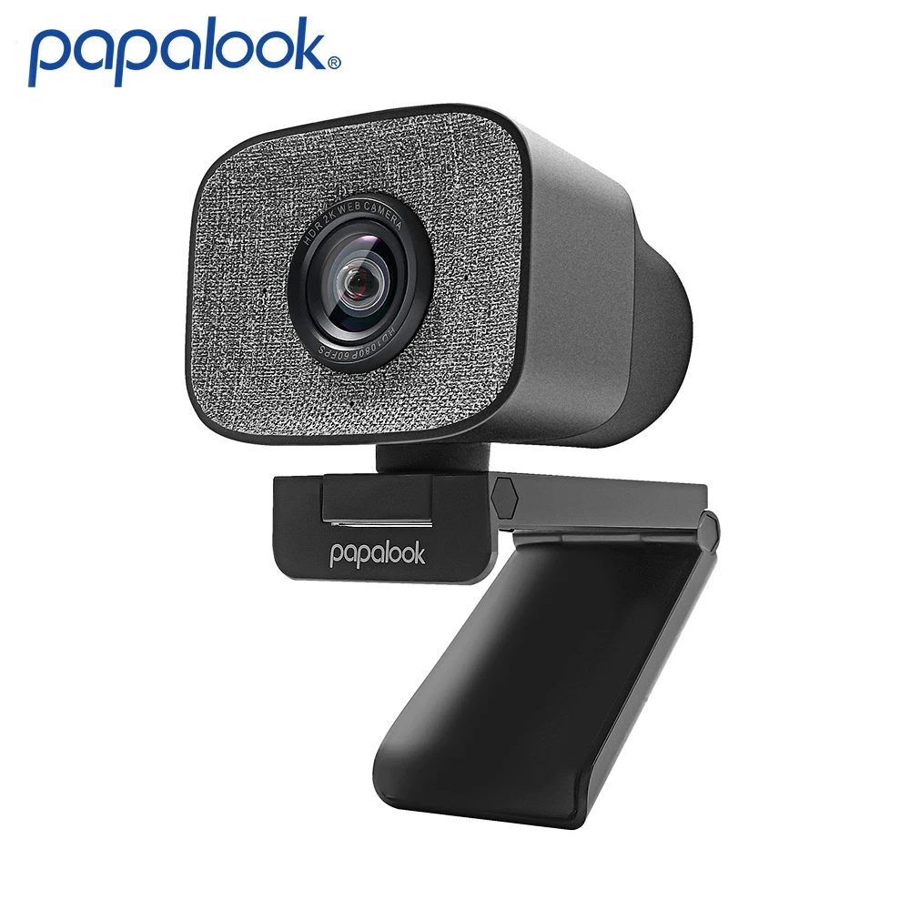 60FPS 1080P Webcam PC, PAPALOOK PA930 2K HDR Streaming Live Web Camera with Dual Stereo Mic 90Degree Angle for OBS/SKYPE/ZOOM