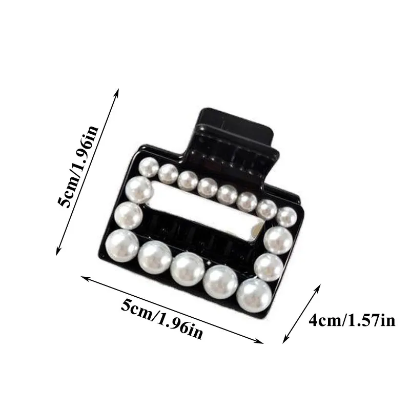 

New Fashion Women Girls Big Hair Claw Geometric Sweet Korean Hairpin Crab Pearls Elegant Ladies Chic Hair Clip Hair Accessories