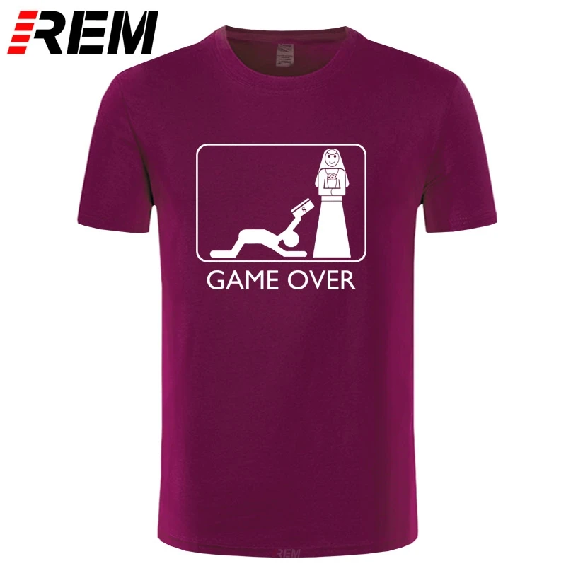 Футболка REM Fun мужская с принтом мужа и жены хлопок короткий рукав Повседневная