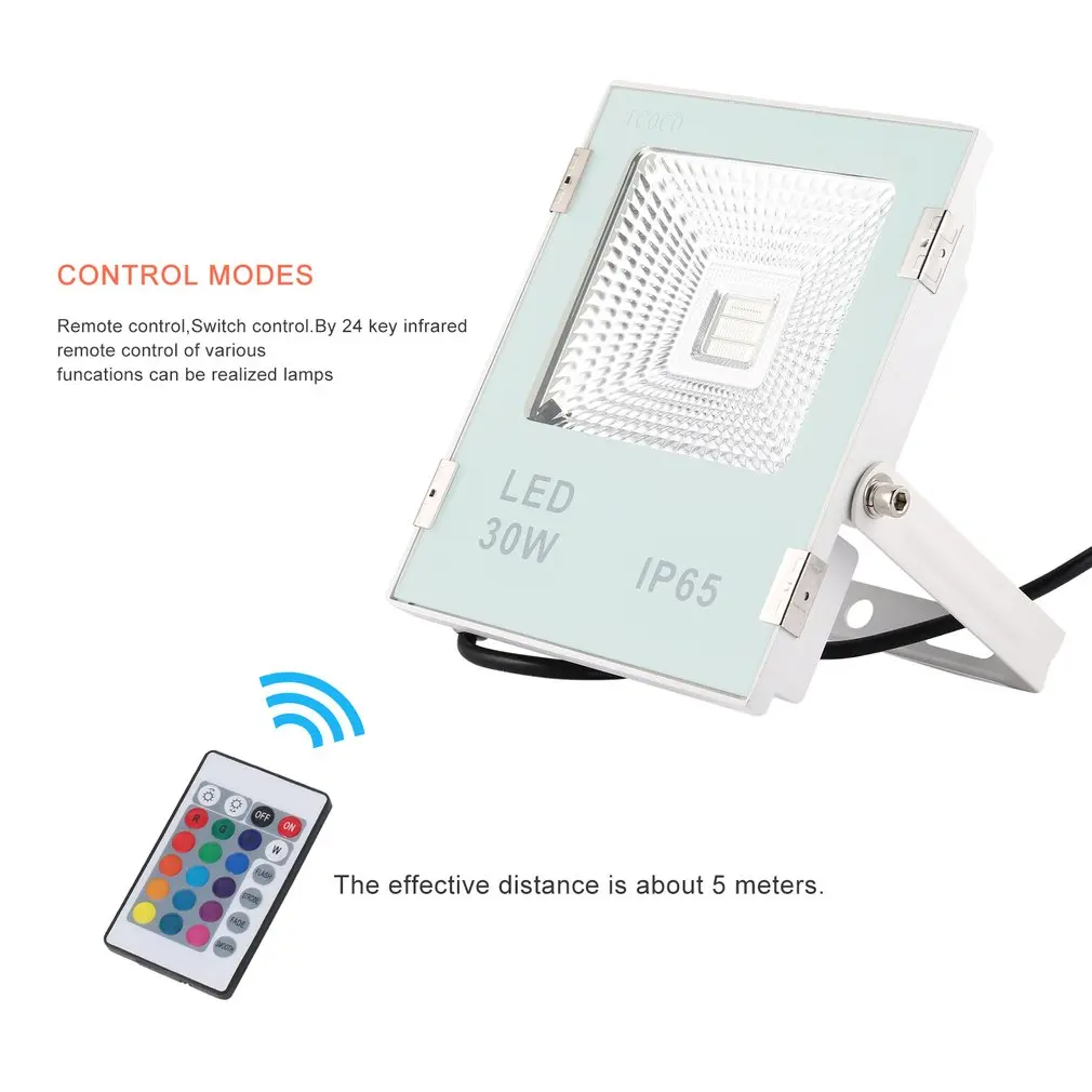 ICOCO открытый RGB Светодиодный прожектор дистанционное управление 16 цветов 4 режима