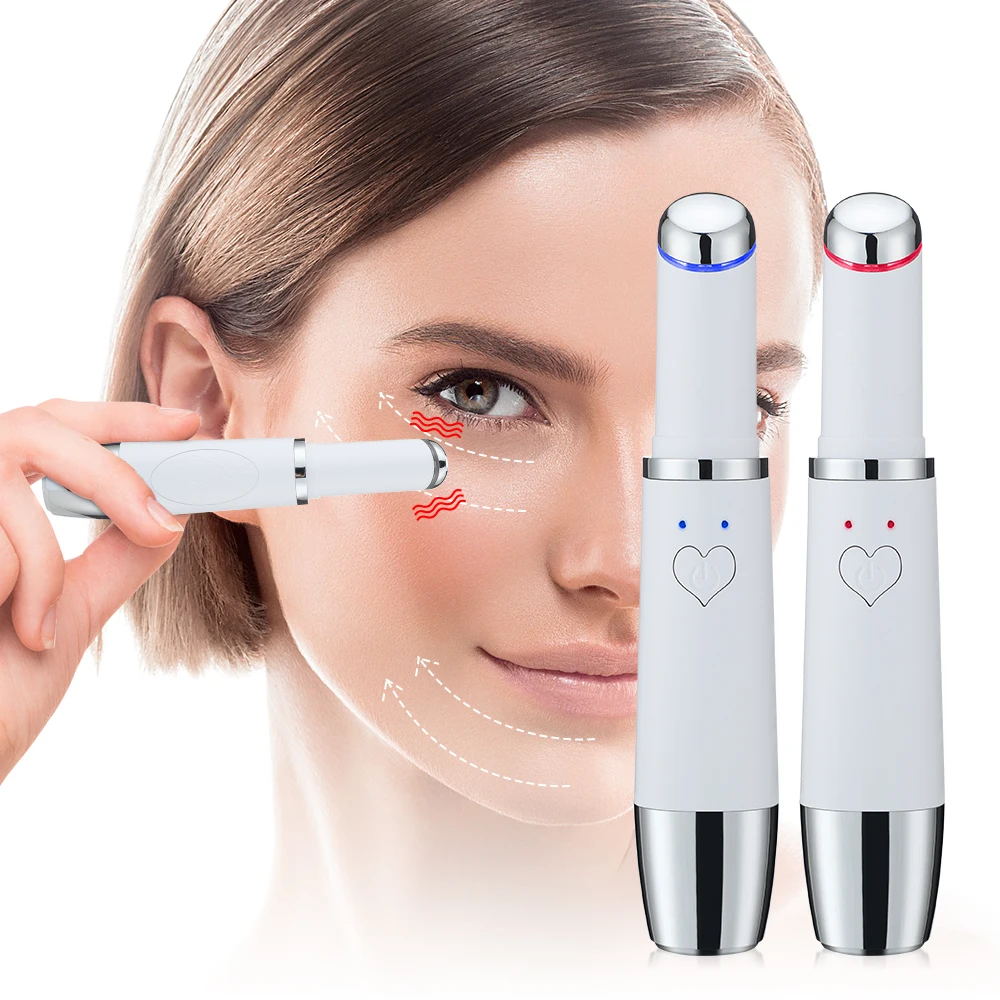 

Electric Eye Massager Wand Pen 42℃ Heat Vibration Anti-wrinkle Device for Dark Circles Puffiness Eye Fatigue USB Rechargeable