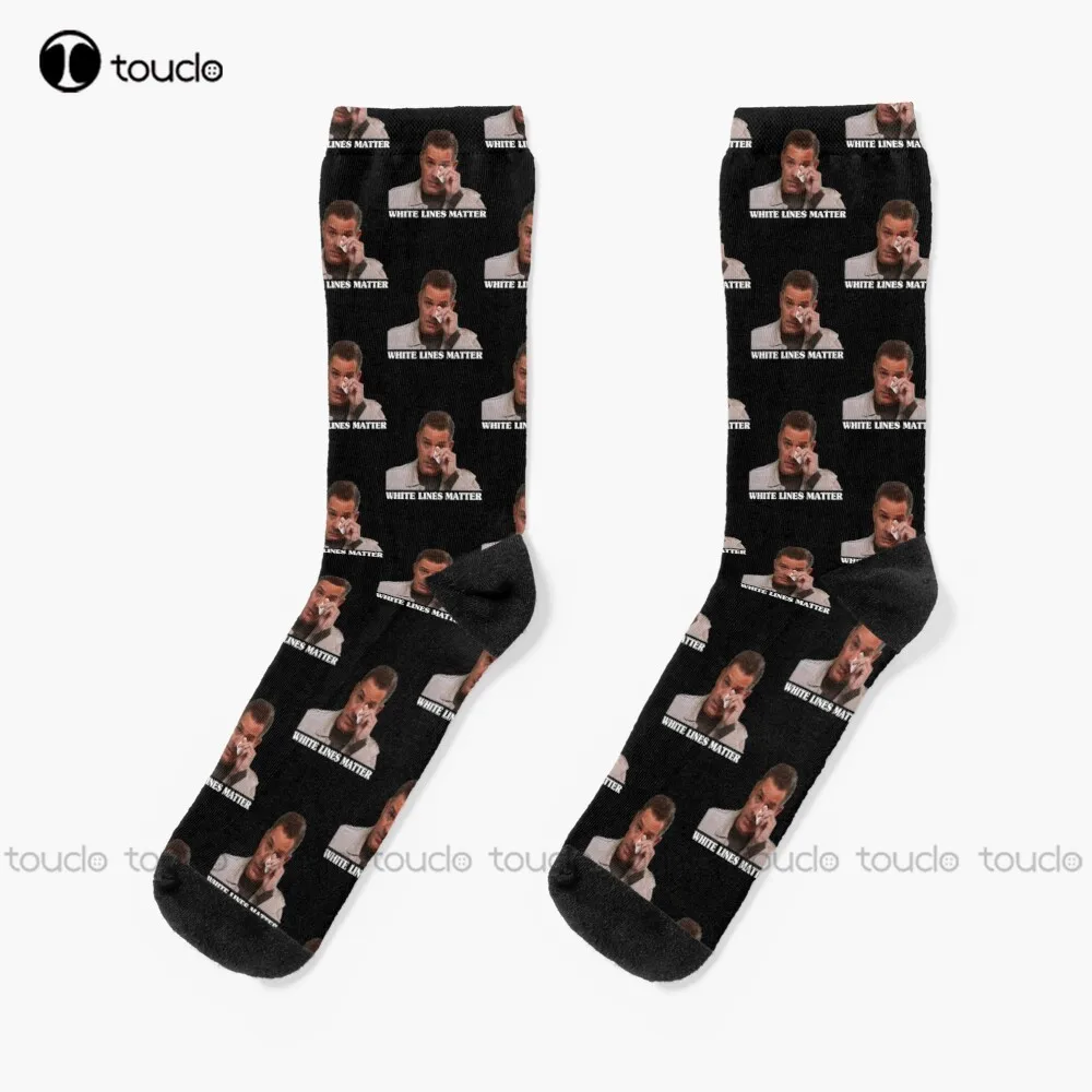 

White Lines Matter Hunter Biden Meme Socks Long Socks For Men Personalized Custom Unisex Adult Teen Youth Socks Christmas Gift