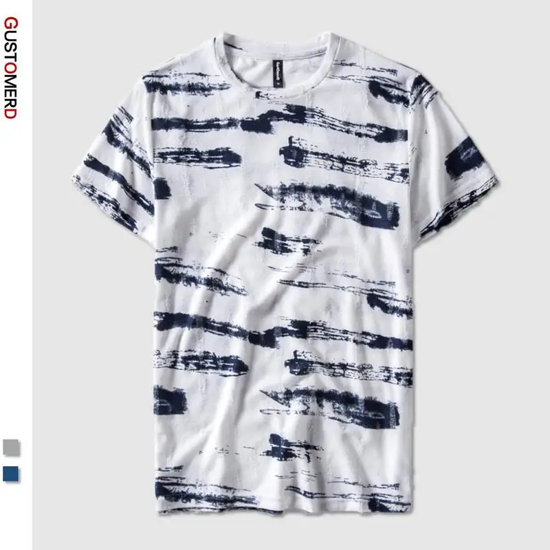 

Summer 2020 New Design Hole 100% Cotton T Shirt Men Casual Streetwear Short Sleeve Shirt Men High Quality Print Mens T-shirt