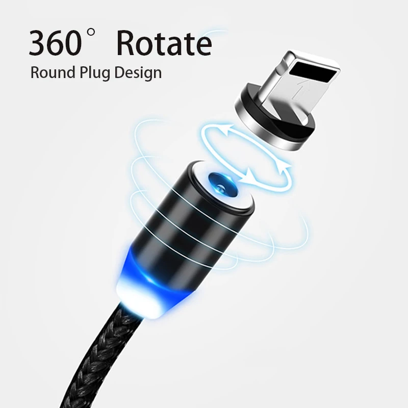 Магнитный кабель для быстрой зарядки Micro-USB Lightning Кабель магнит зарядное