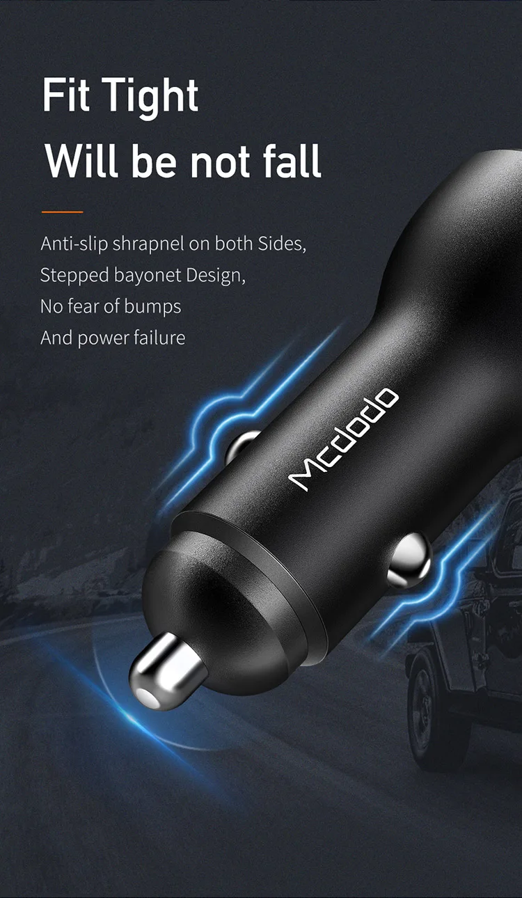 MCDODO 5V 3.4A металлическое USB Автомобильное зарядное устройство с двумя светодиодными цифровыми дисплеями адаптер, быстрая зарядка для iPhone XS samsung Xiaomi Мобильный телефон