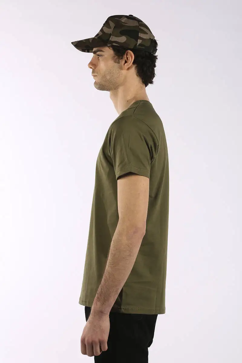 

Mens Khaki Basic Crew Neck T-shirt