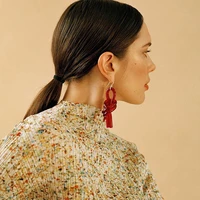 new trendy transparent resin hoop earrings for women girls geometric irregular acrylic earrings party jewelry drop knot long