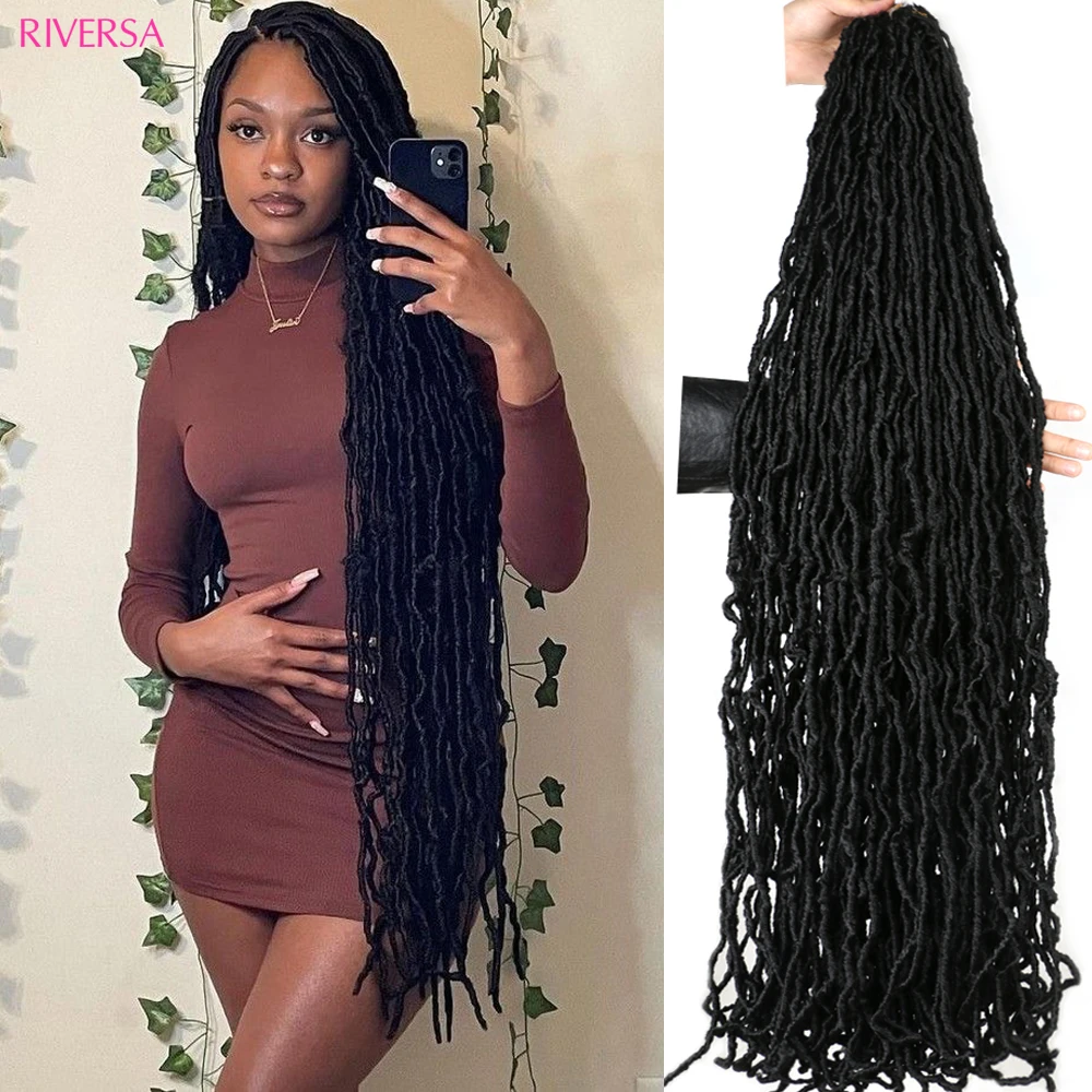 

1B 4 27 30 613 Ombre 36 24 18 Inches Faux Locs Hair Extensions Synthetic Soft Goddess Braiding Dreadlocks Hair For Black Women