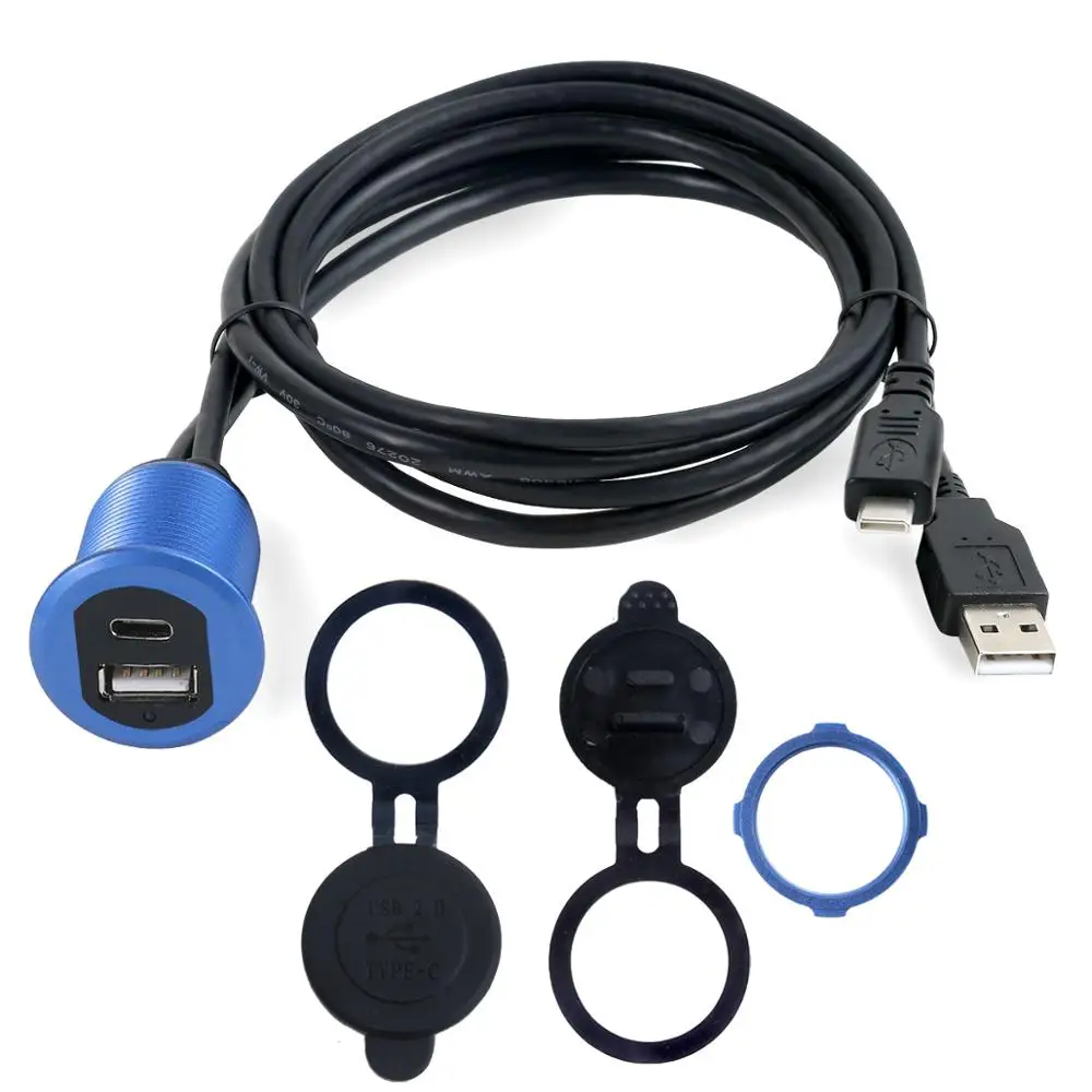 Кабель типа C 3 1 и USB 2 0 Папа-мама AUX автомобильный монтажный флеш-кабель