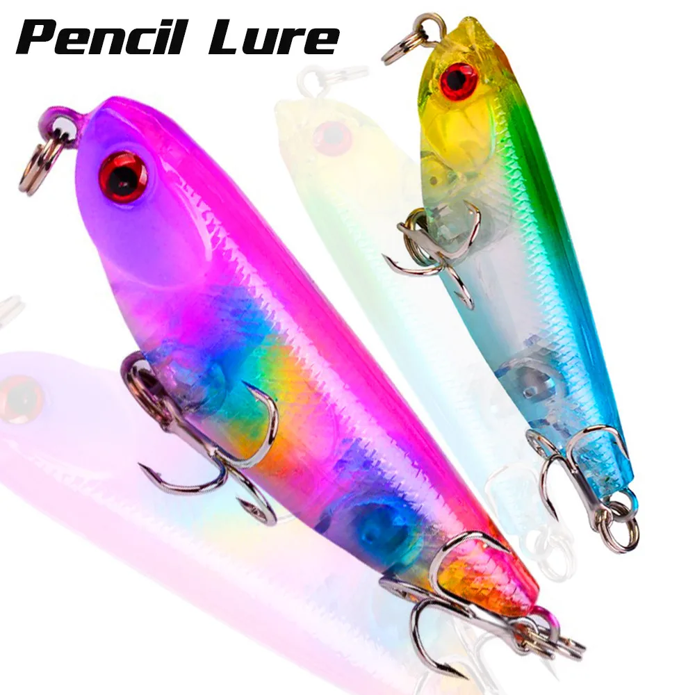 

Плавающая приманка-карандаш, 5,7 см, 4,5 г, воблеры, рыболовная приманка, жесткая приманка для рыбалки с 2 тройными крючками для ловли в пресной ...