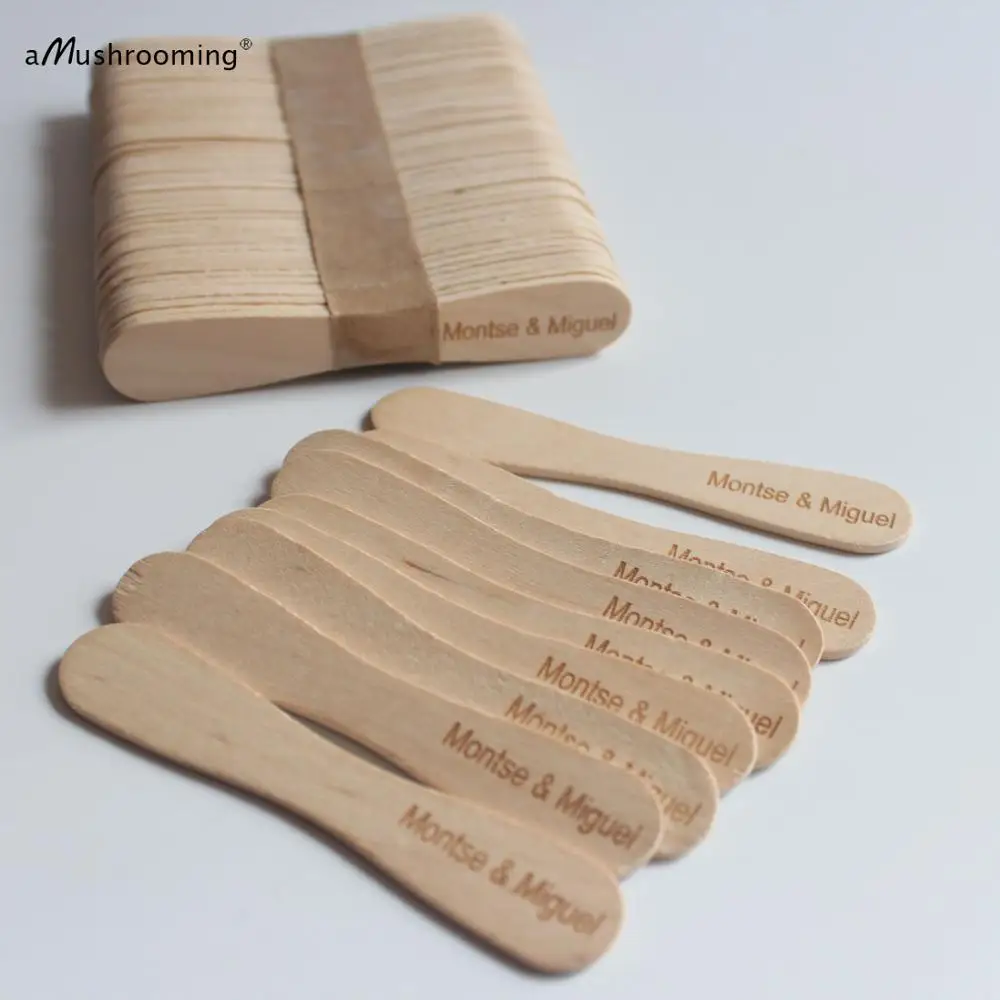 50 простые персонализированные гравировки 94 мм плоские ложки для мороженого