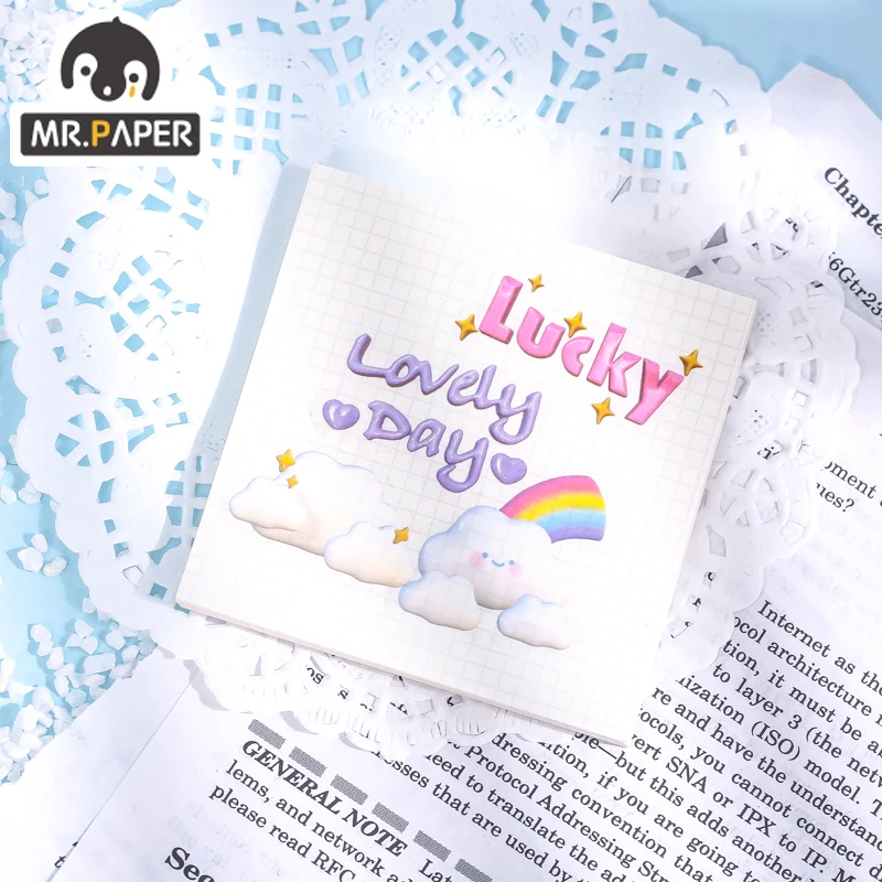 Набор наклеек Mr.Paper 4 Design Cotton Candy Series для творчества и декорирования