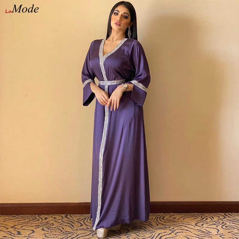 

Женское платье-абайя La Mode, роскошный кафтан из Дубая, украшенный бисером, искусственная мусульманская одежда, осень 2022, марокканский Халат