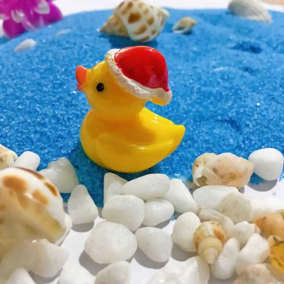 Рождественская маленькая Желтая утка мох миниатюрный пейзаж полимерное