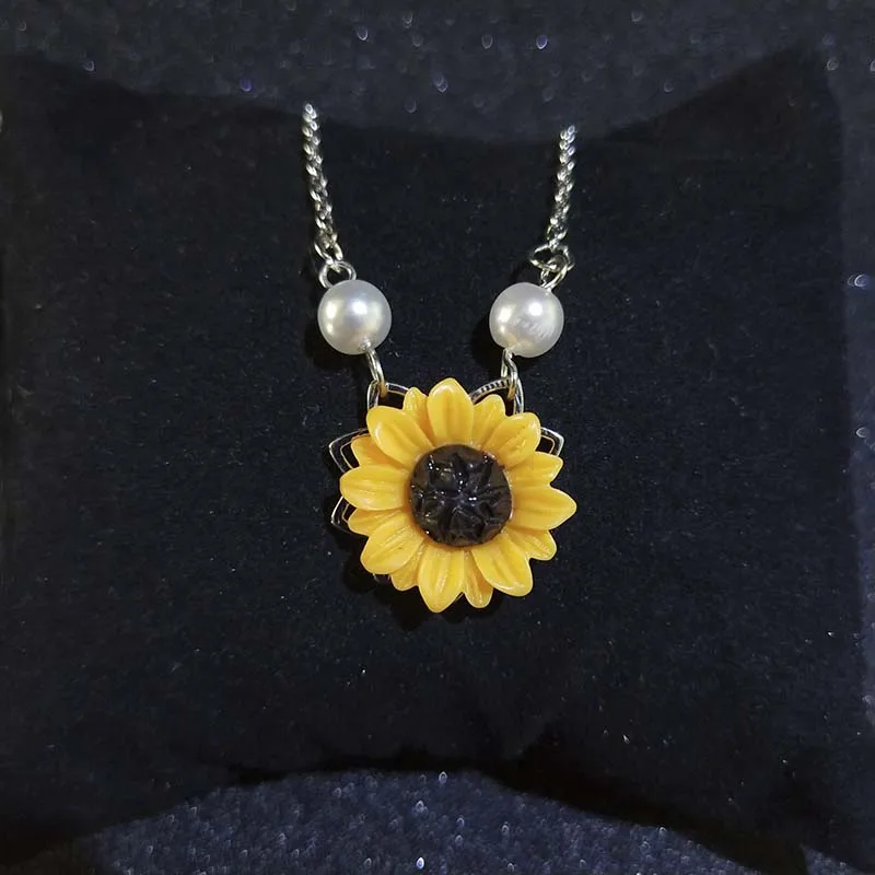 Ожерелье с жемчугом ларгос розовое золото Подсолнухи милые ожерелья для женщин