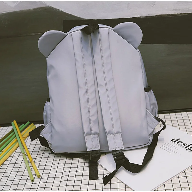 Harajuku Ulzzang милый 3D рюкзак с длинными ушками кролика, кота, коричневого медведя, женский маленький школьный рюкзак для девочек, дорожные сумки на плечо