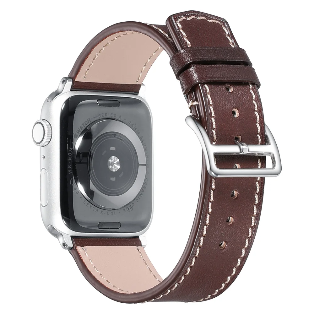 Ремешок iStrap для кожаных часов Apple Watch Series 4/3/2/1 спортивный кожаный браслет 42 мм 38