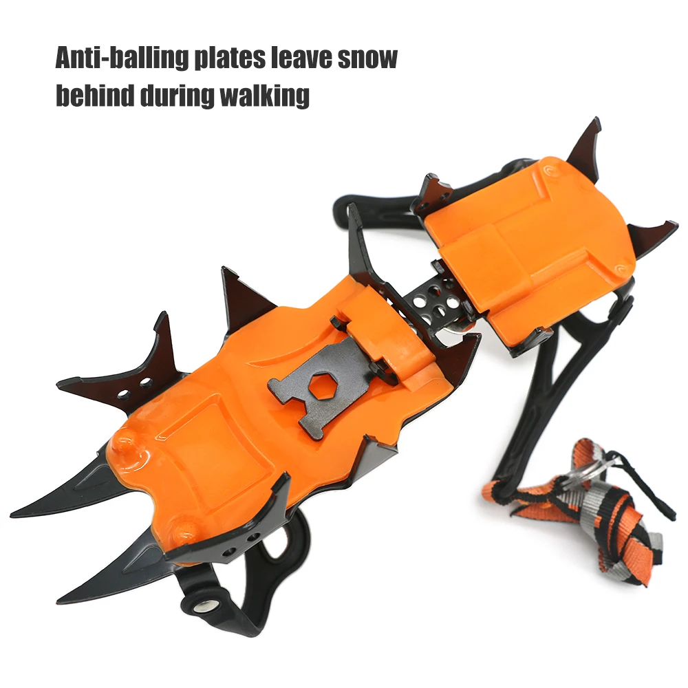 

12 Teeth Anti-Skid Crampons Manganese Steel Climbing Gear Snow Ice Climbing Shoe Grippers Crampon Traction Device Mountaineering