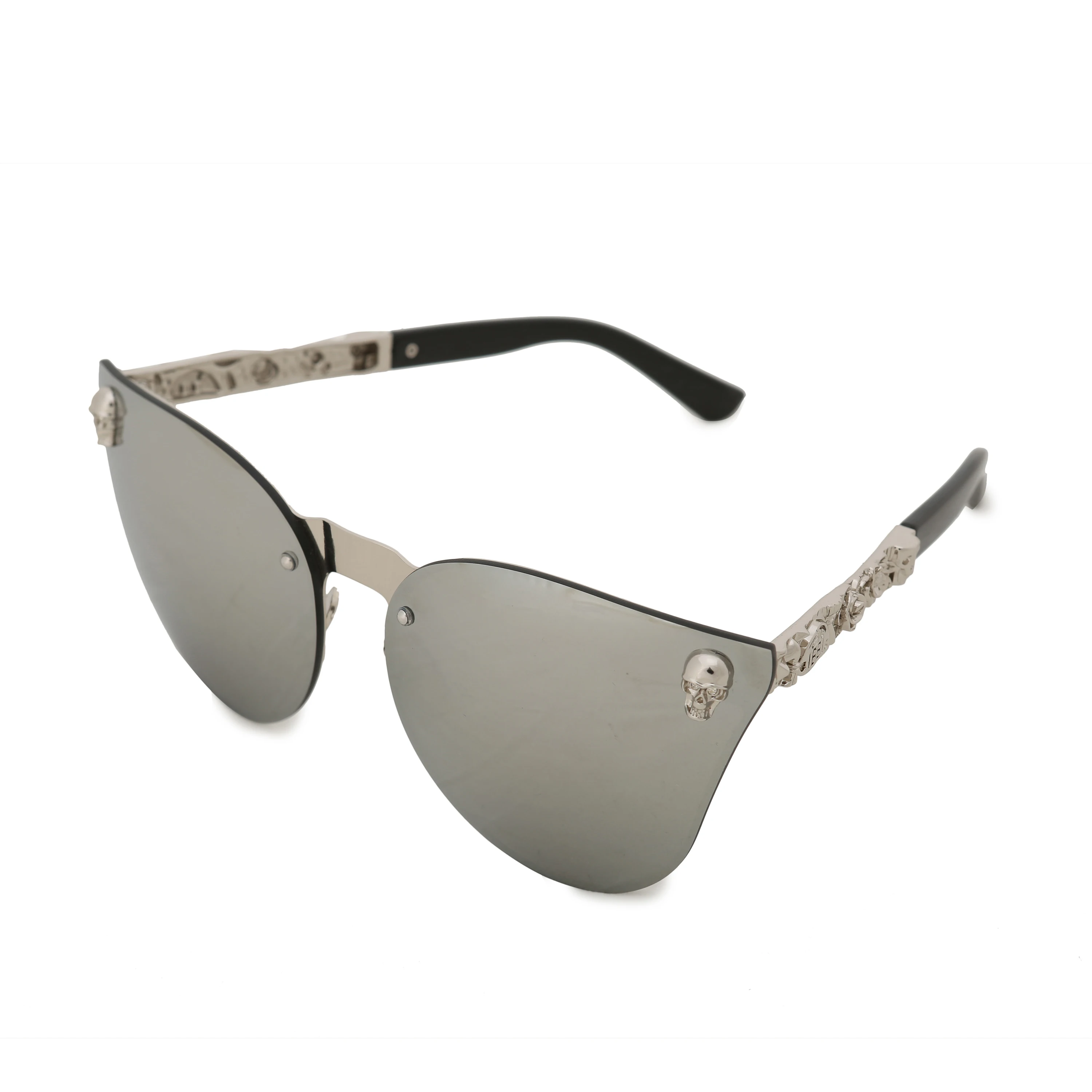 

Fashion Women Gothic Eyewear Skull Frame Metal Temple Oculos de sol