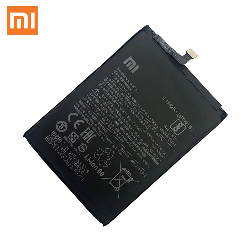 

100% Original Xiao Mi BN53 BN54 BN55 Phone Battery For Xiaomi Redmi note 9 Pro 9S 10X 4G 5G Replacement Batteries Bateria