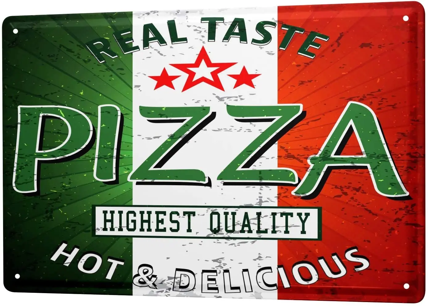 

С 2004 года, жестяная металлическая пластина, декоративный знак, Декор для дома, ностальгические, веселые, пицца, настоящий вкус