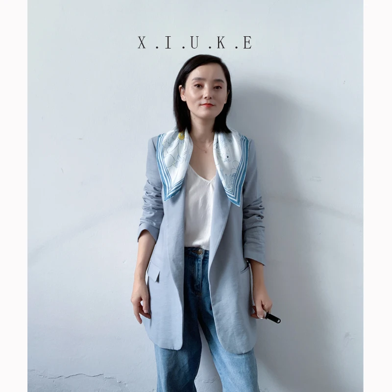 [XiuKe] Новый Модный женский шелковый шарф шарфы с принтом маленький квадратный