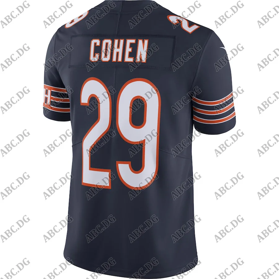 

Customized Stitch American Football Jersey Men Women Kid Youth Chicago Tarik Cohen Navy 100th Season Limited Jersey