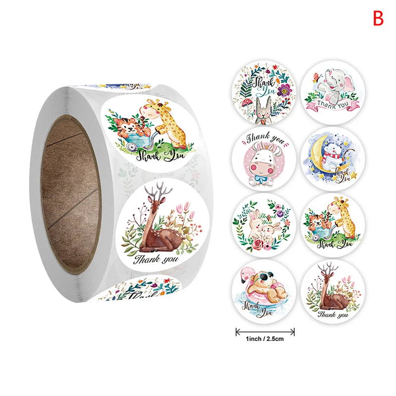

500 pcs / roll Teacher Education Reward Stickers Cute Cat and Dog Stickers Stationery Stickers
