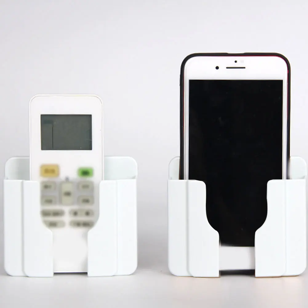 

2pcs Wall Mounted Organizer Storage Box Remote Control Mounted Phone Plug Wall Holder Charging Multifunction Holder Stand