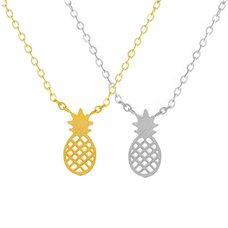 

Pineapple Charm Necklace fruits Jewelry Collar Colar Stainless Steel Gold Color Chain Best Friend Gift Bijoux