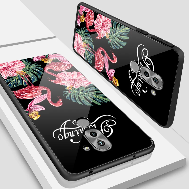 W350 Закаленное Стекло чехол для Huawei Honor 6X 7A 7C Y6 Y9 7X 8A 8X9 Lite Y7 премьер-профессионал Magic2 дизайн цветение защитный чехол-раковина - Цвет: W350