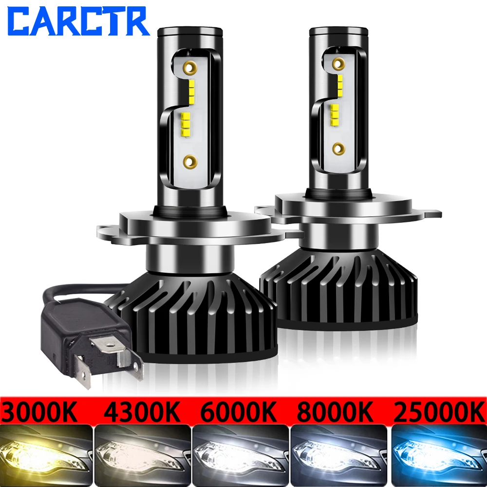 CARCTR автомобилей головной светильник H4 светодиодный H7 лампы H11 H8 H9 3000K 4300K 6500K 8000K