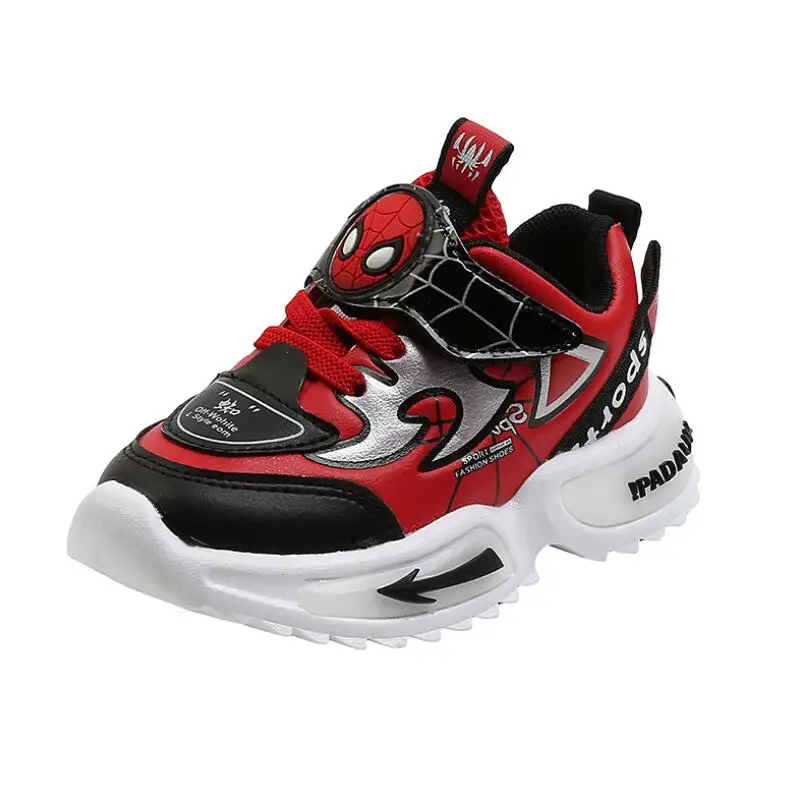 Детская Осенняя обувь с человеком пауком Повседневные хлопковые ботинки Детские