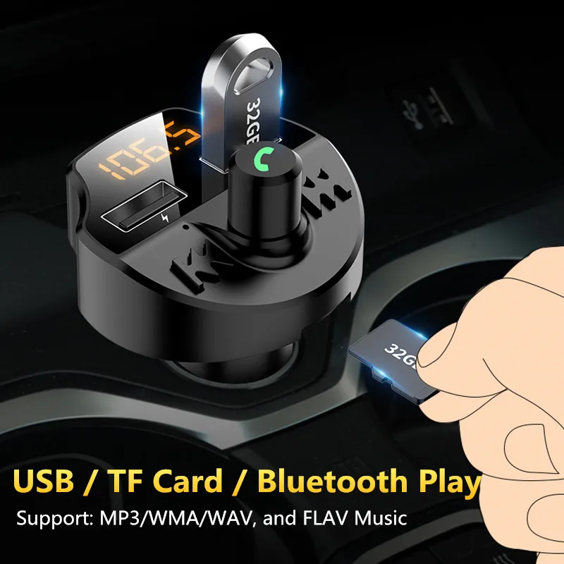 Bluetooth 5 0 автомобиля Зарядное устройство MP3 адаптер для быстрого автомобильного 3.1A