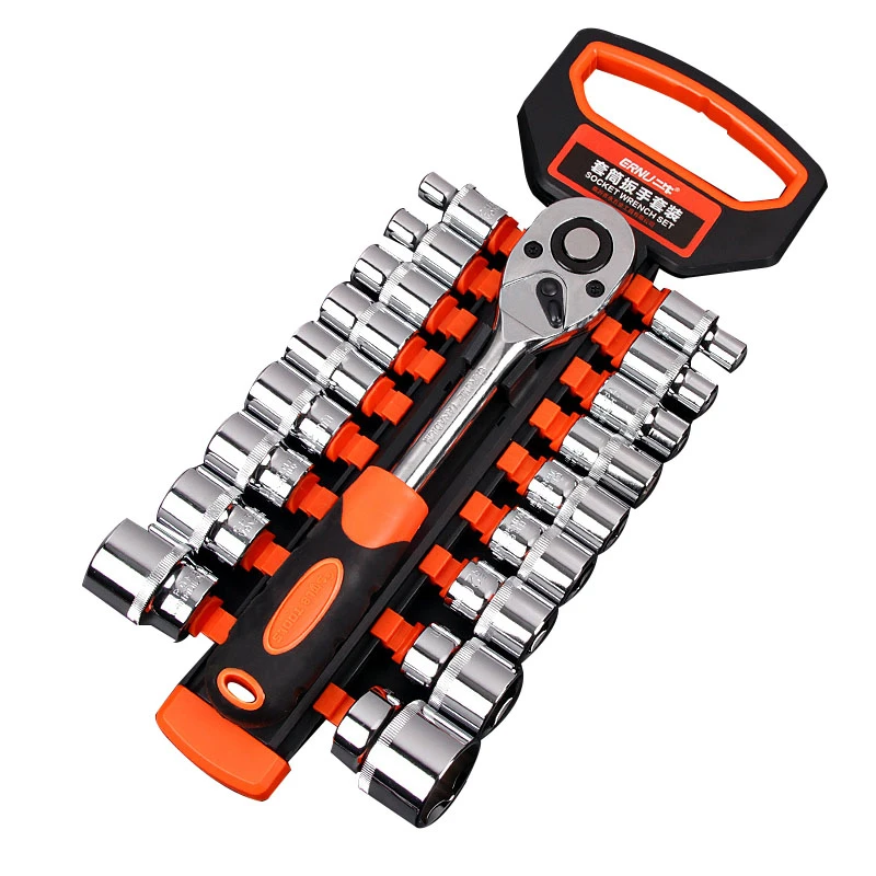 

1/4 3/8 1/2Ratchet Socket Wrench Set Whole Set Universal Adapter Short Long Sockets External Hexagon Wrench Car Repair Tool Set