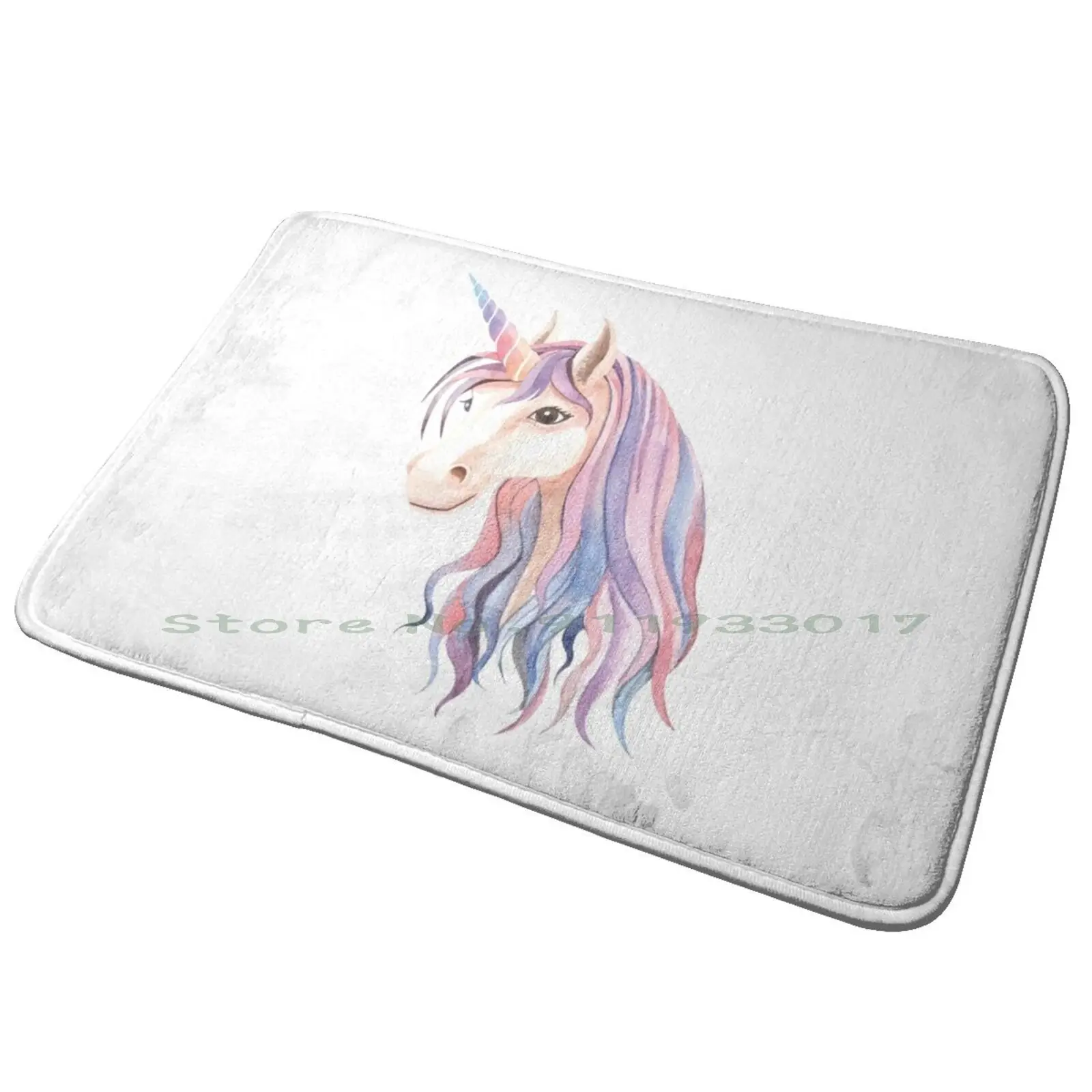 Beautiful Unicorn For Children Entrance Door Mat Bath Mat Rug Unicorn Sleep Children Gently Lovingly Dream Sweet Watercolor