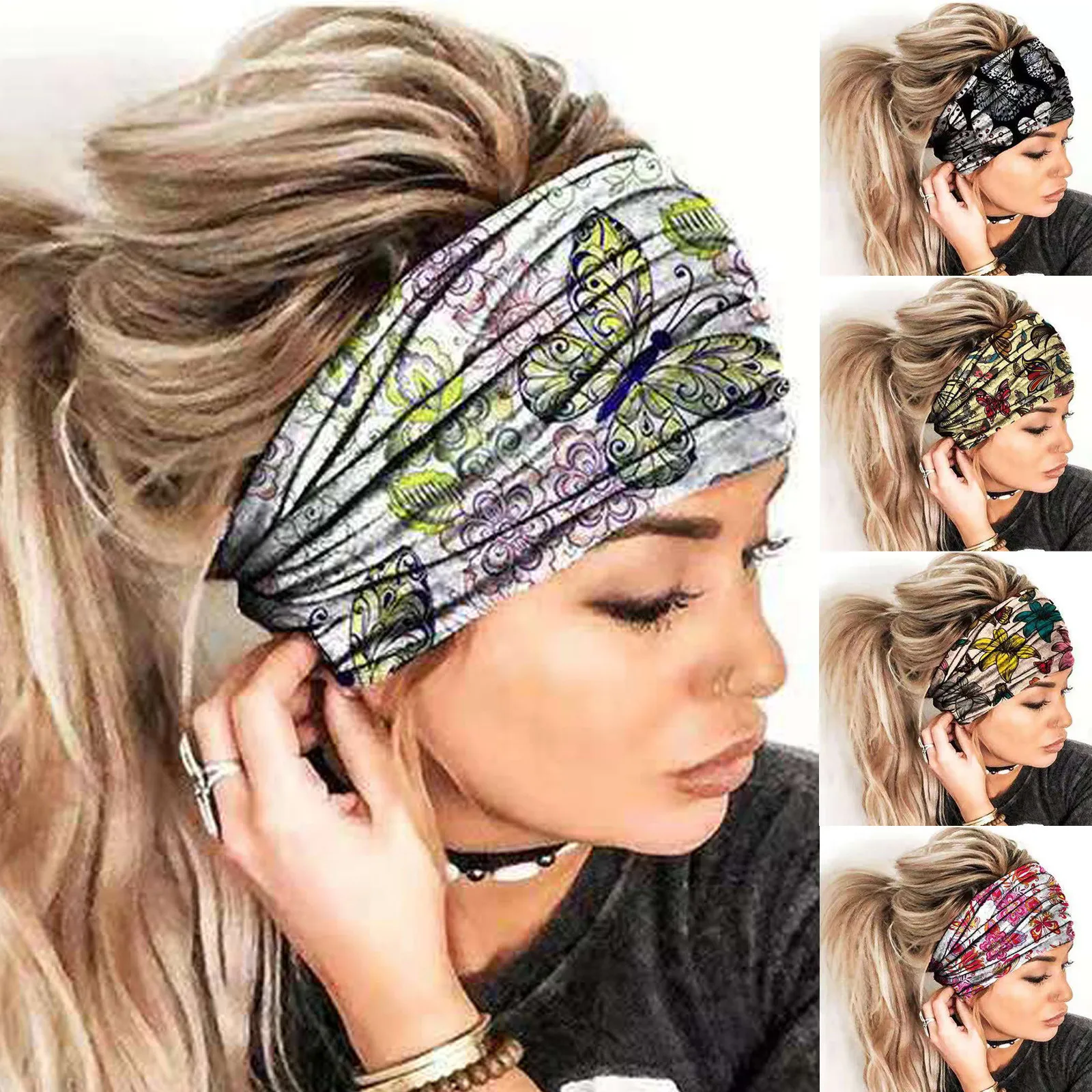 

Hairband 2021 New 1PC Soft Yoga Headband Fashion Women Elastic Wide Wrap Tube Scarf Solid Color Bib Headscarf Hair Accessories