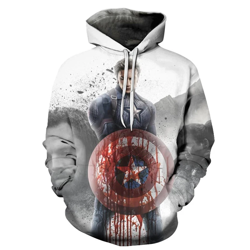 Модные толстовки с 3D принтом Капитан Америка Мужская толстовка дизайн Стива