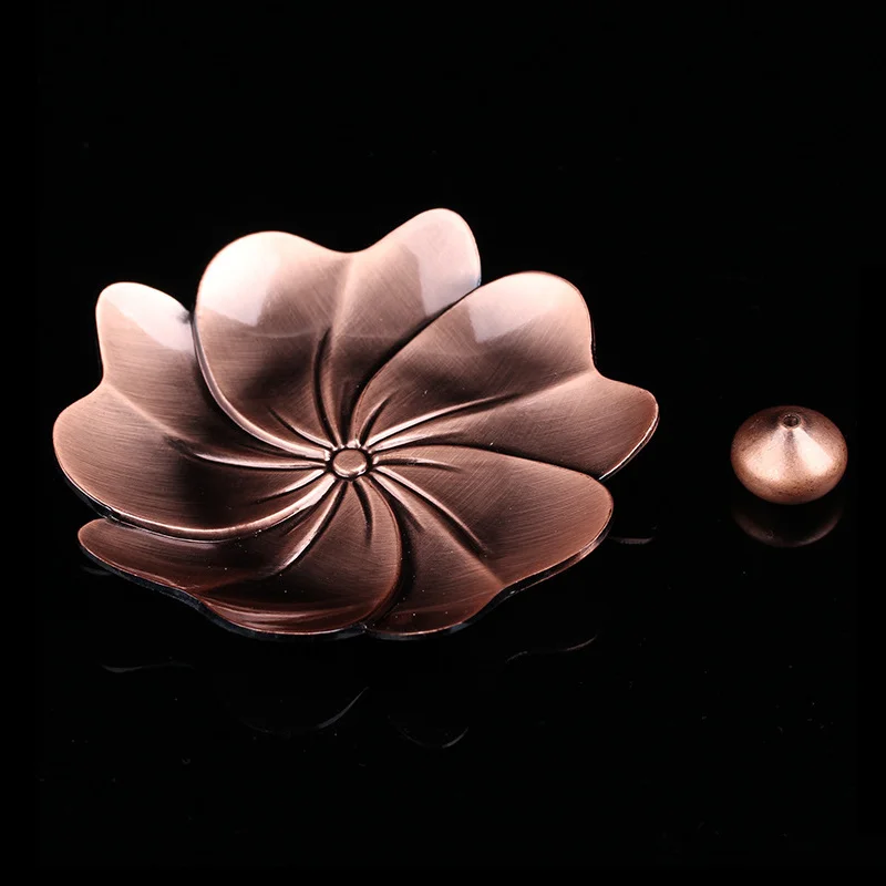 Flower Shape Vintage Metal Backflow Incense Burner Alloy Fragrance Furnace Plate Perfume Home Decor Zen Holder HomeDecor | Дом и сад