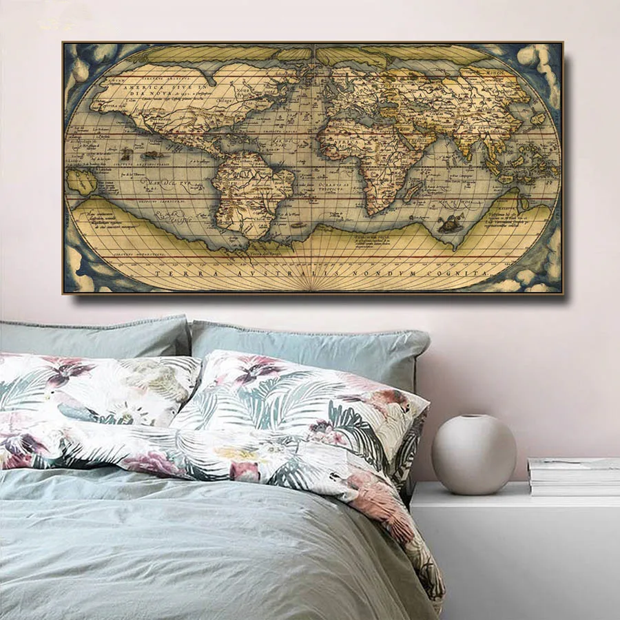 5D DIY Алмазная картина в европейском стиле Ретро Карта мира полная квадратная дрель стразы декоративные узоры вышивка бисером Распродажа Бо...