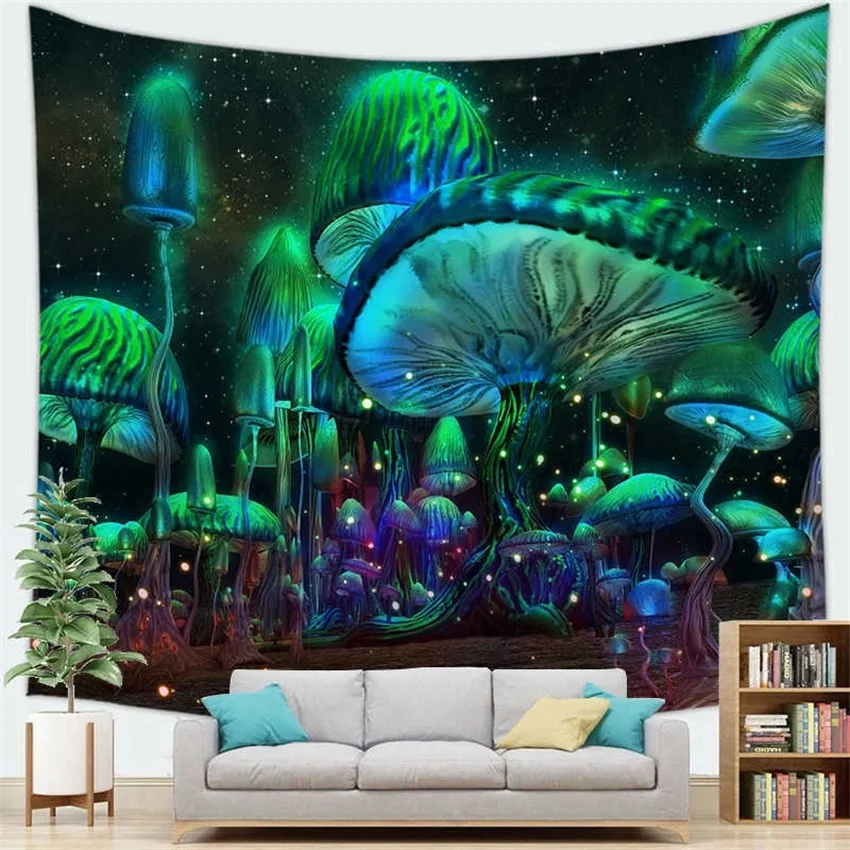 

top popular Dream Forest Theme Cute Cartoon Animal Plant Pattern Home Bedroom Warm tapestry decoration