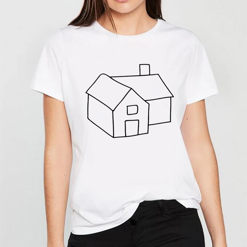 

Women Vintage Style Fashion Geometry theme Print Funny Summer T shirt Women Vogue Princess Short T Shirt