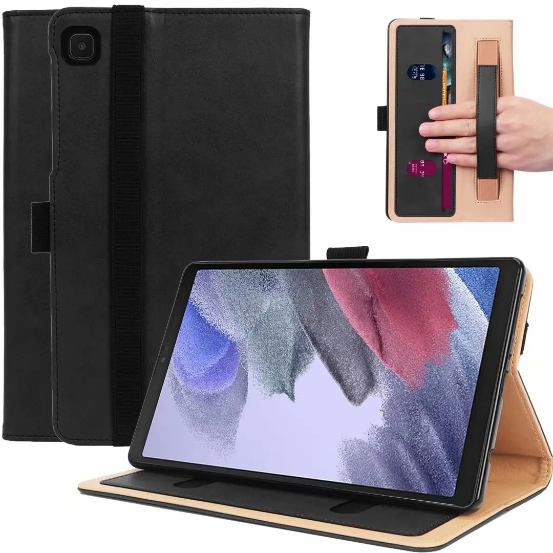 

Rotating leather Cover Wallet Pocket with Hand Strap Auto Sleep/Wake Case for Samsung Galaxy Tab A7 Lite 8.7'' T220 T225 T227