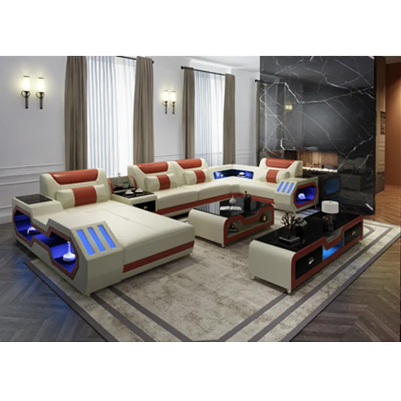 Диван в стиле ретро из натуральной кожи диван для гостиной|Наборы гостиной| |