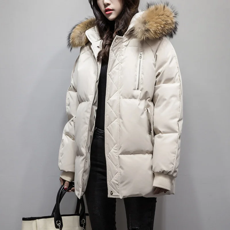 

KMETRAM женский пуховик зимняя куртка женская одежда 2021 большой меховой воротник корейское пальто Женская парка Chaqueta Mujer MY3274