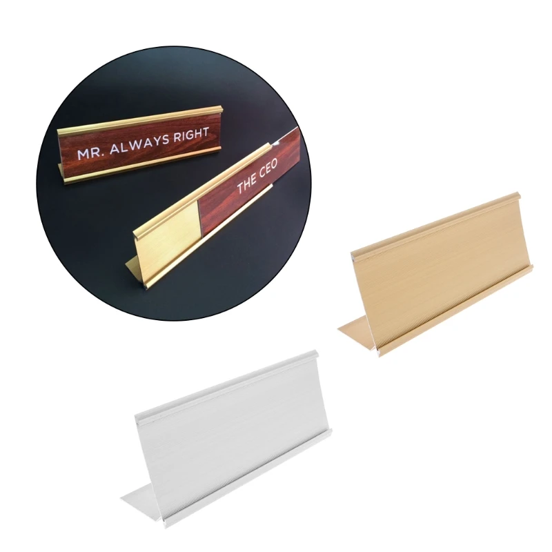 Золотой Серебряный знак алюминиевый сплав имя настольная табличка держатель