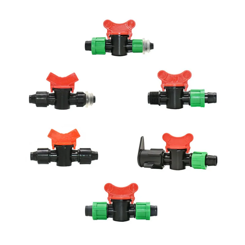 

16mm Irrigation Drip Tape Connectors Garden Tap Irrigation Valve 1/2" Male To16mm Drip With Valve Hose Connector 1pcs