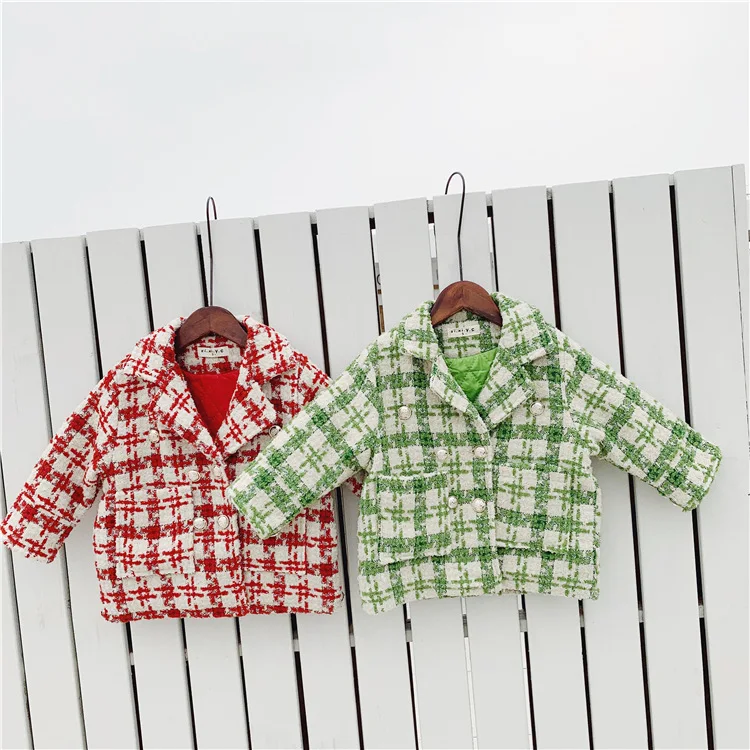 

Toddler Girls Coats Fashion Korean Plaid Long Coat for Girl Baby Kids Clothing Autumn Winter High Quality Children Jackets 2-6 Y