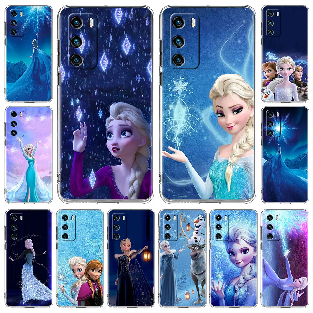 

Frozen Elsa Princess Aisha Clear Case for Huawei P Smart Z P30 Pro P20 P40 Lite E P20lite 2018 Transparent Soft TPU Cover Coque
